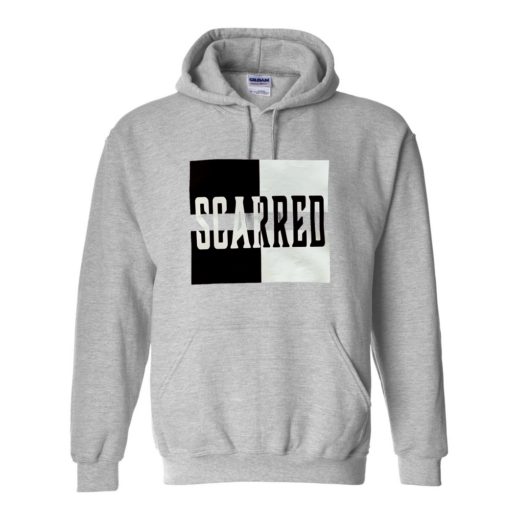 Black & White Scarred Split Hoodie