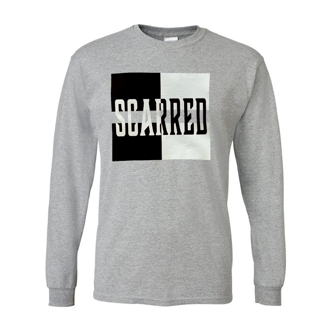 Black & White Scarred Split Long Sleeve