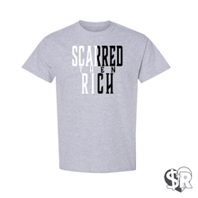 Load image into Gallery viewer, Scarred Then Rich Split Tee
